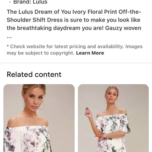 Lulus Dream of you off shoulder shift dress - Picture 6 of 7